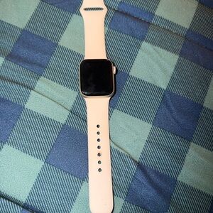 Apple Watch with Cream Band